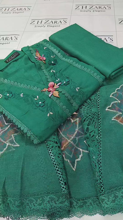 Emrald Green Khaddar 3pc