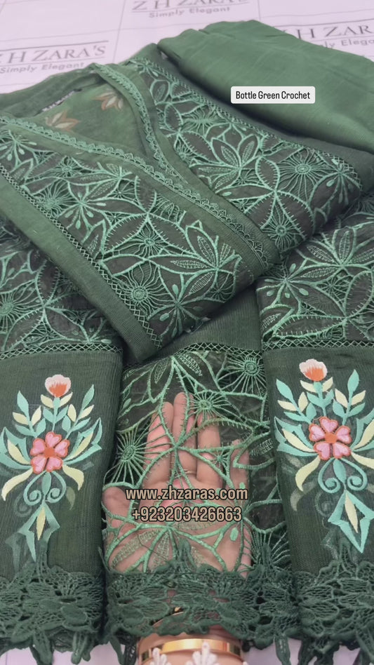 Bottle Green Crochet 3pc