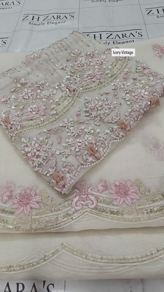 Vintage Ivory Hand Embellished