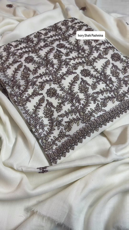 Ivory Shahi Pashmina 3pc