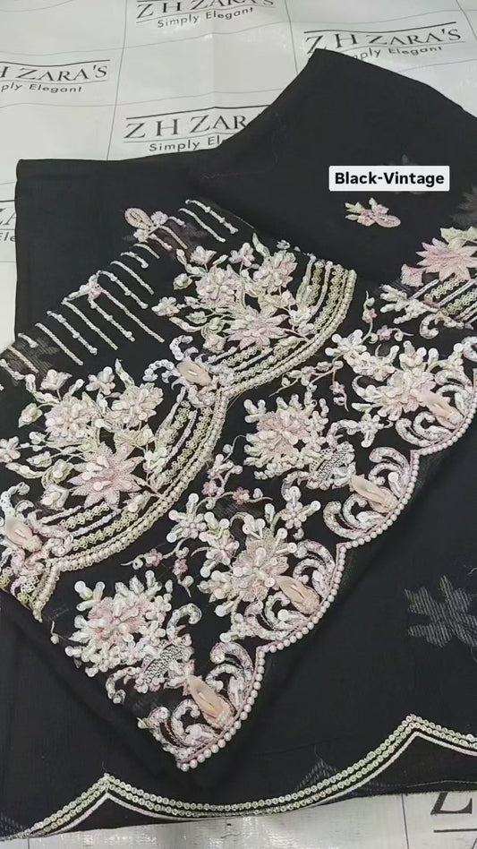 Vintage Black Hand Embellished