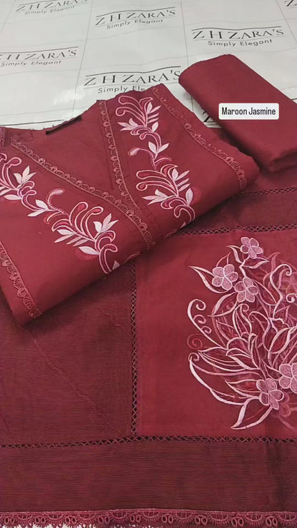 Maroon Jasmine 3pc