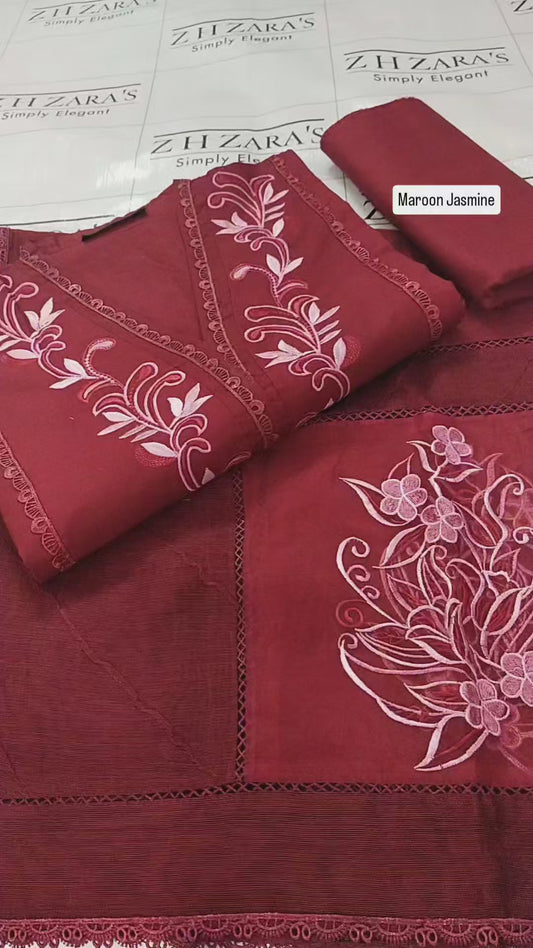 Maroon Jasmine 3pc