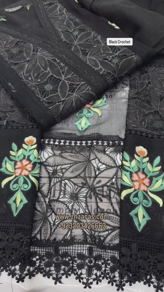 Black Crochet 3pc
