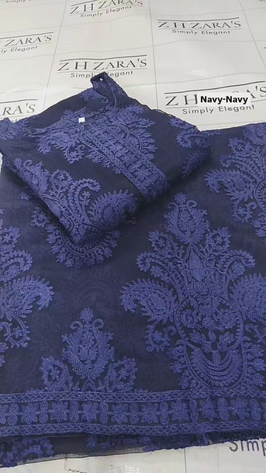 Navy Blue Stitched 2pc