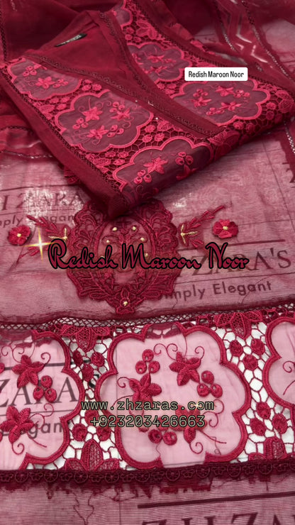 Redish Maroon Noor 2pc