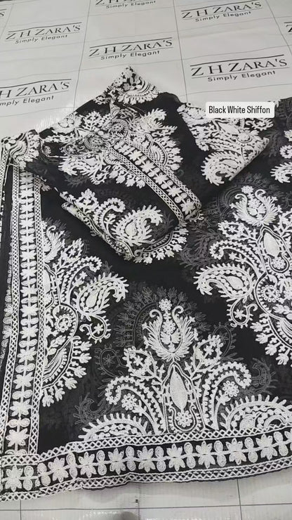 Black White Stitched 2pc