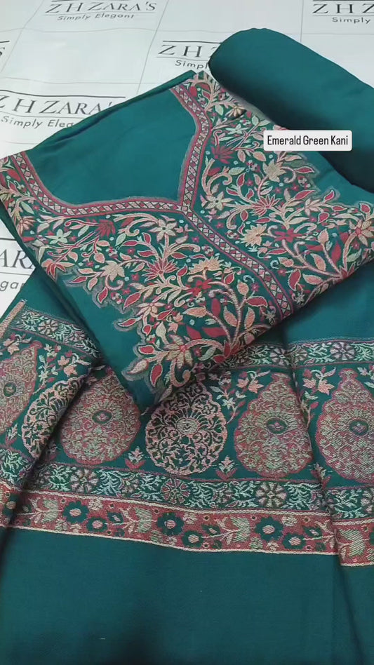 Emrald Green Kani Pashmina 3pc
