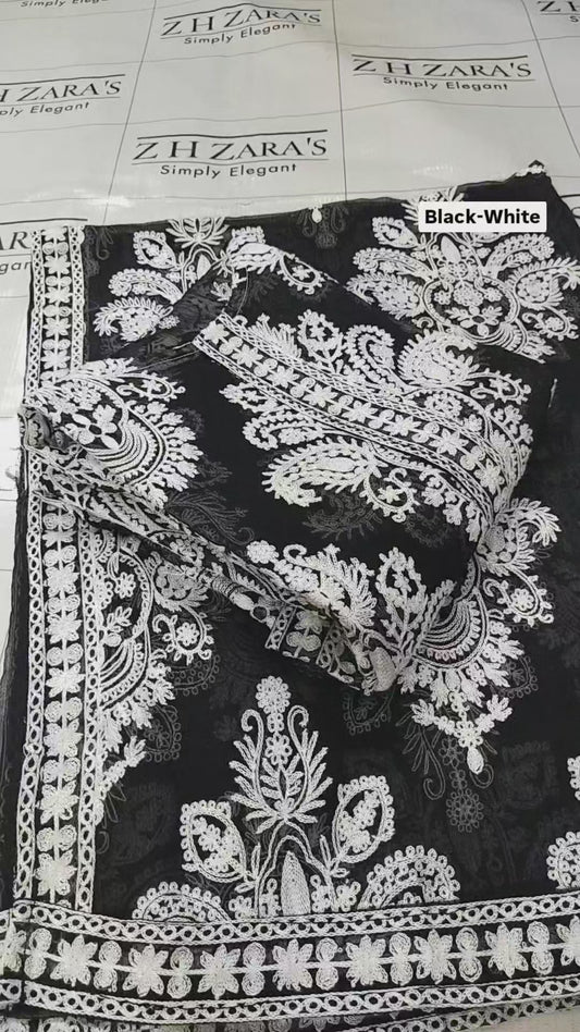 Black White Stitched 2pc