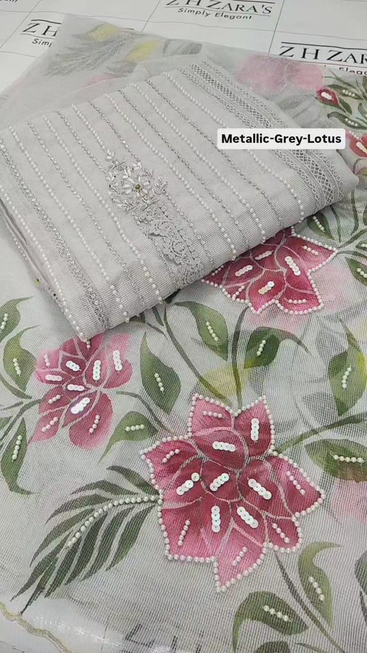 Metallic Grey Lotus 2pc