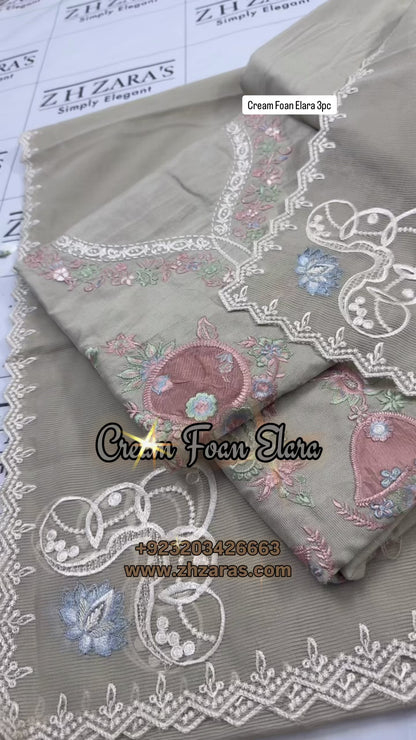 Cream Foan Elara 3pc