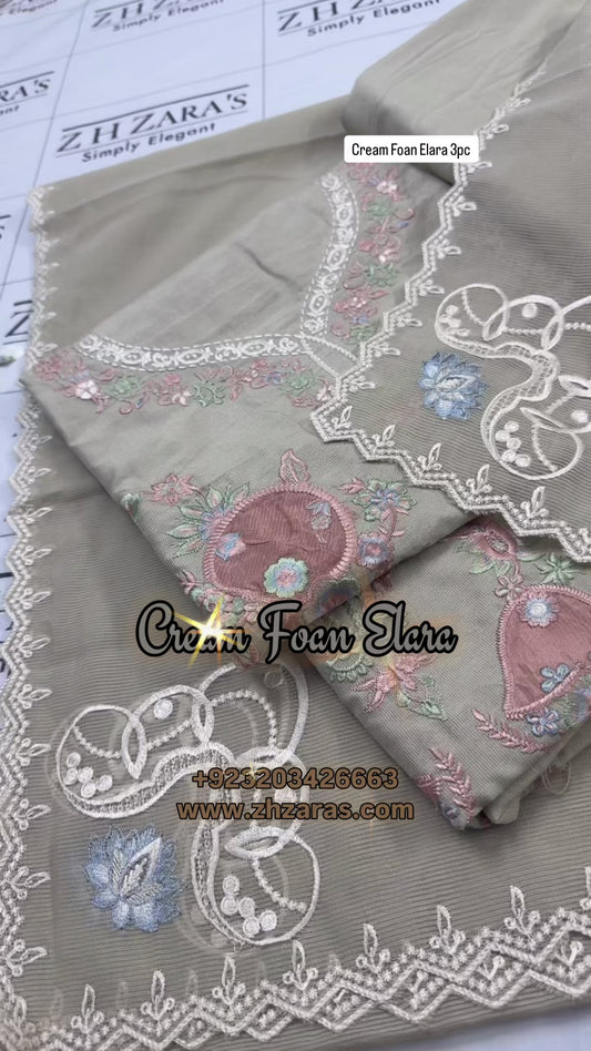Cream Foan Elara 3pc