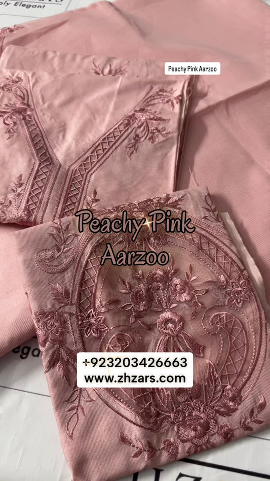 Peachy Pink Aarzoo 3pc