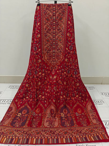 Maroon Taj Kani Pashmina 3pc