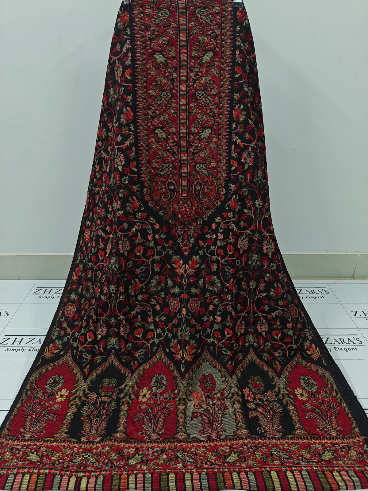 Black Taj Kani Pashmina 3pc
