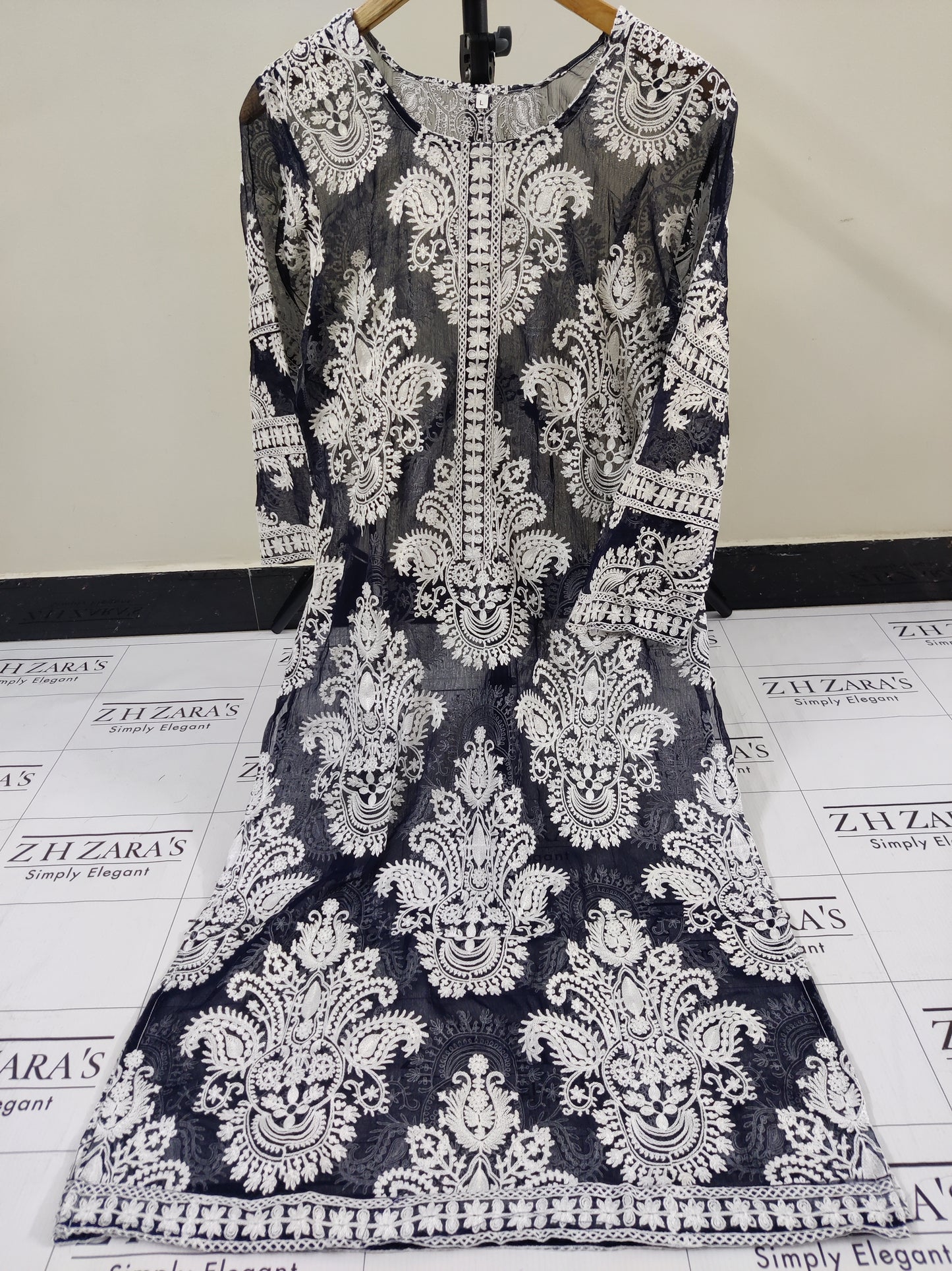 Navy Blue White Stitched 2pc