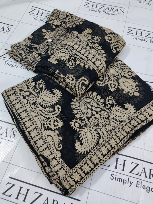 Black Foan Stitched 2pc