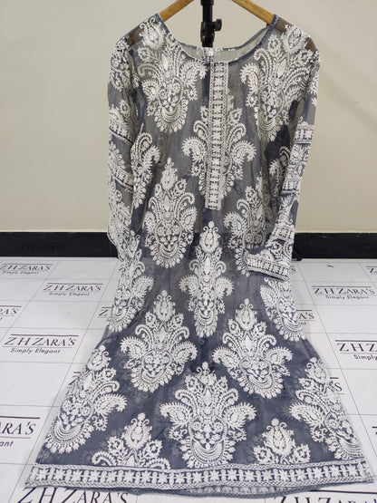 Grey White Stitched 2pc