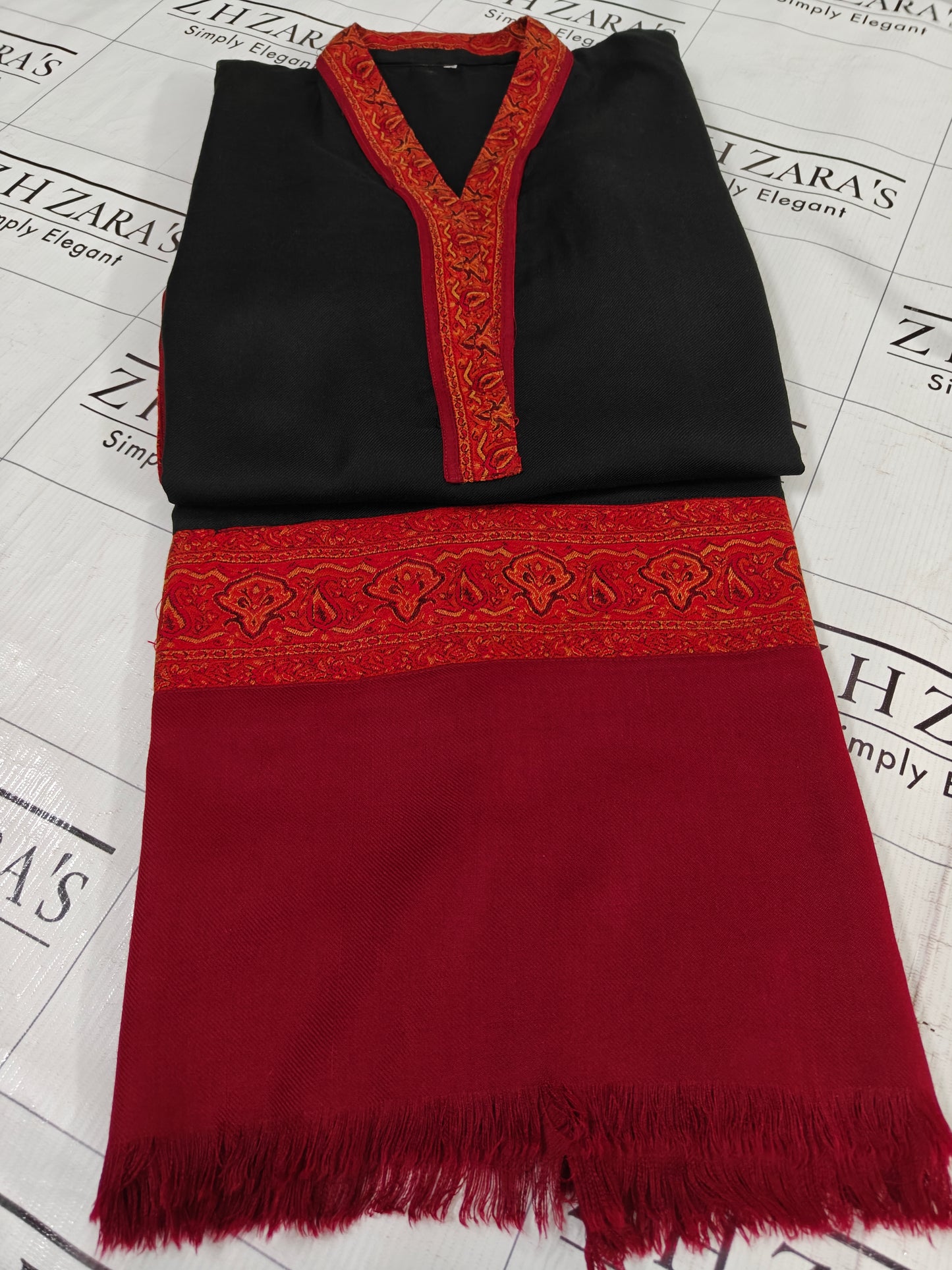 Black Kani Shirt Stitched