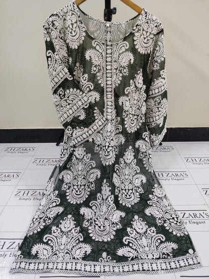 Bottle Green White Stitched 2pc