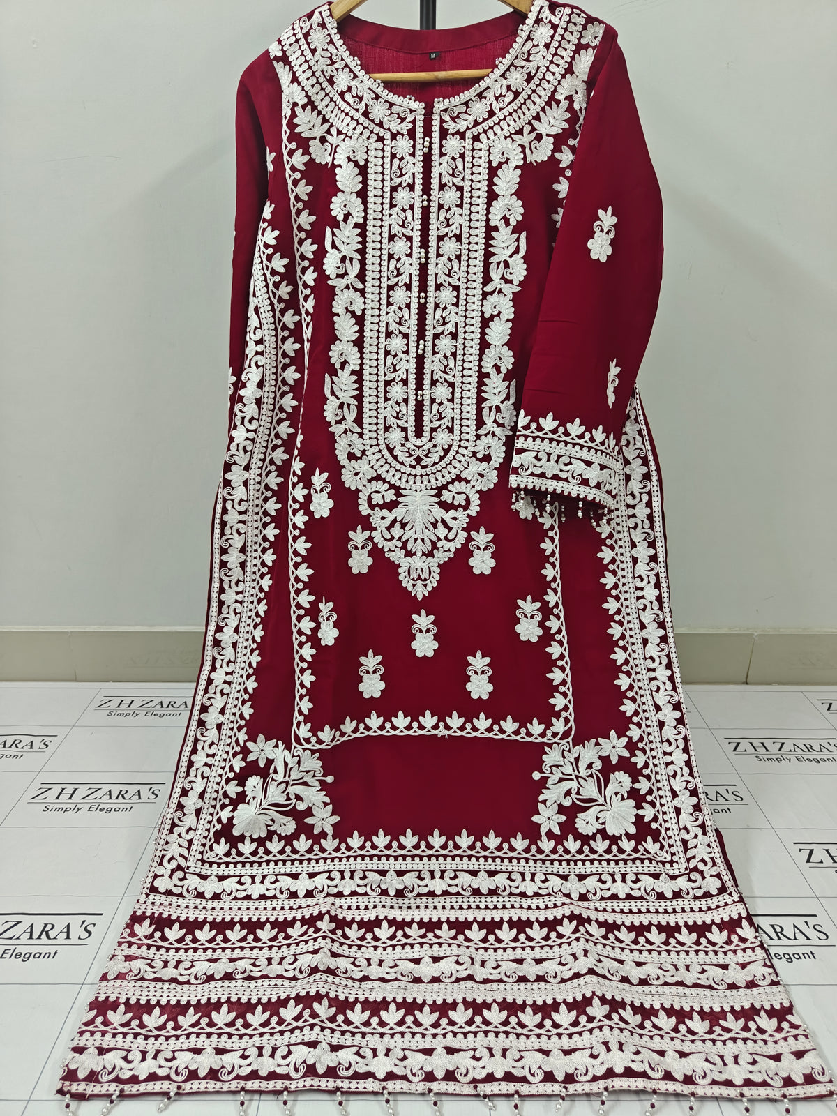 Maroon Roshi Kaftan 2pc