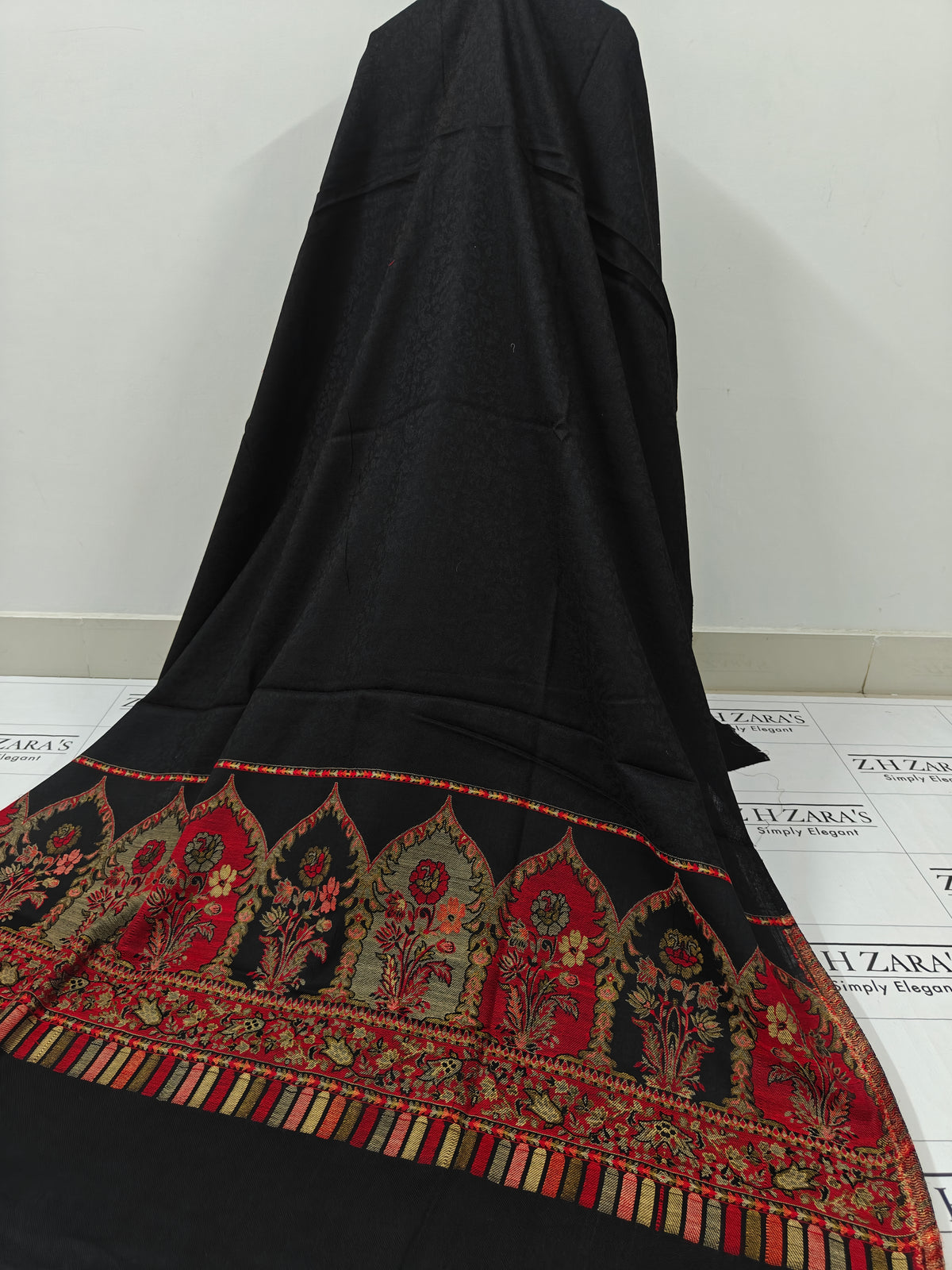 Black Taj Kani Pashmina 3pc