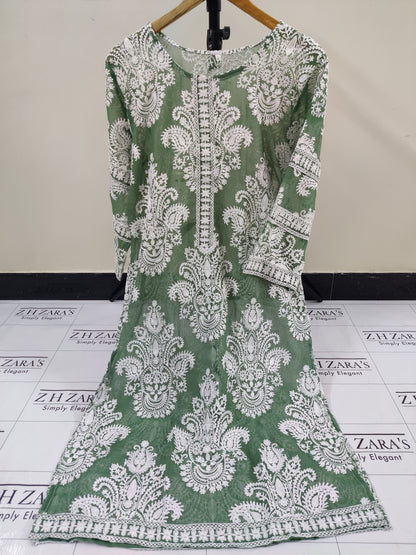 Olive Green White Stitched 2pc